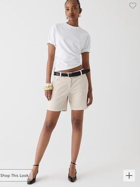 J. Crew Women's Light Cream Chino Bermuda Shorts